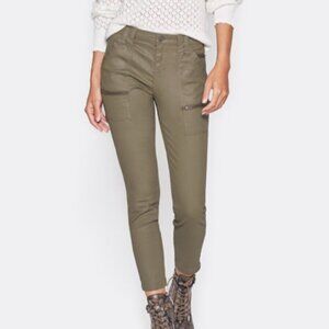Joie Park Skinny Waxed Green Cargo Pants Size 23